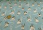 Preview: Happy Deer Hilco Sweatstoff in mint mit kleinen Rentieren Mrs Mint Design